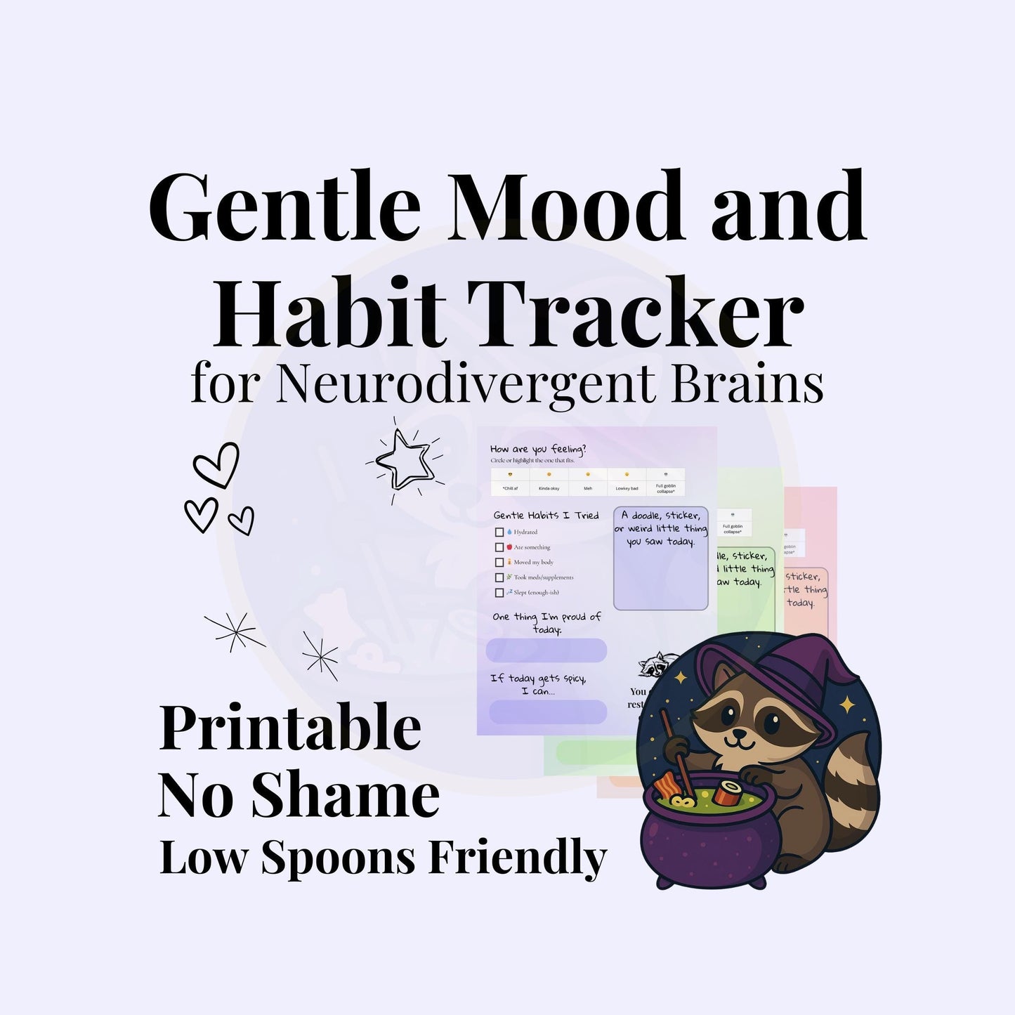 Gentle Mood & Habit Tracker Set: Neurodivergent-Friendly Printable PDF My Store