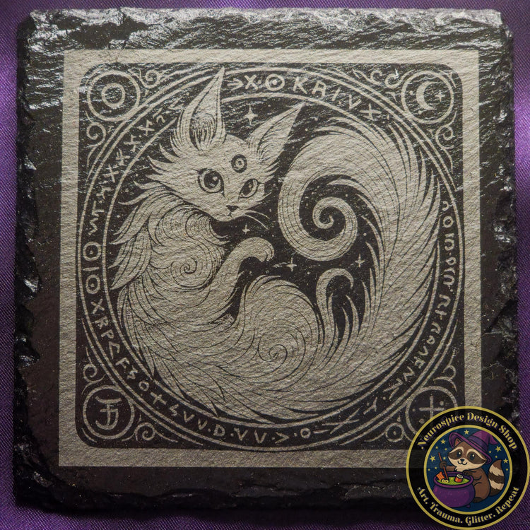 Cursed-Coasters-Gothic-Witchy-Laser-Engraved-Slate-Drinkware Neurospice Design Shop