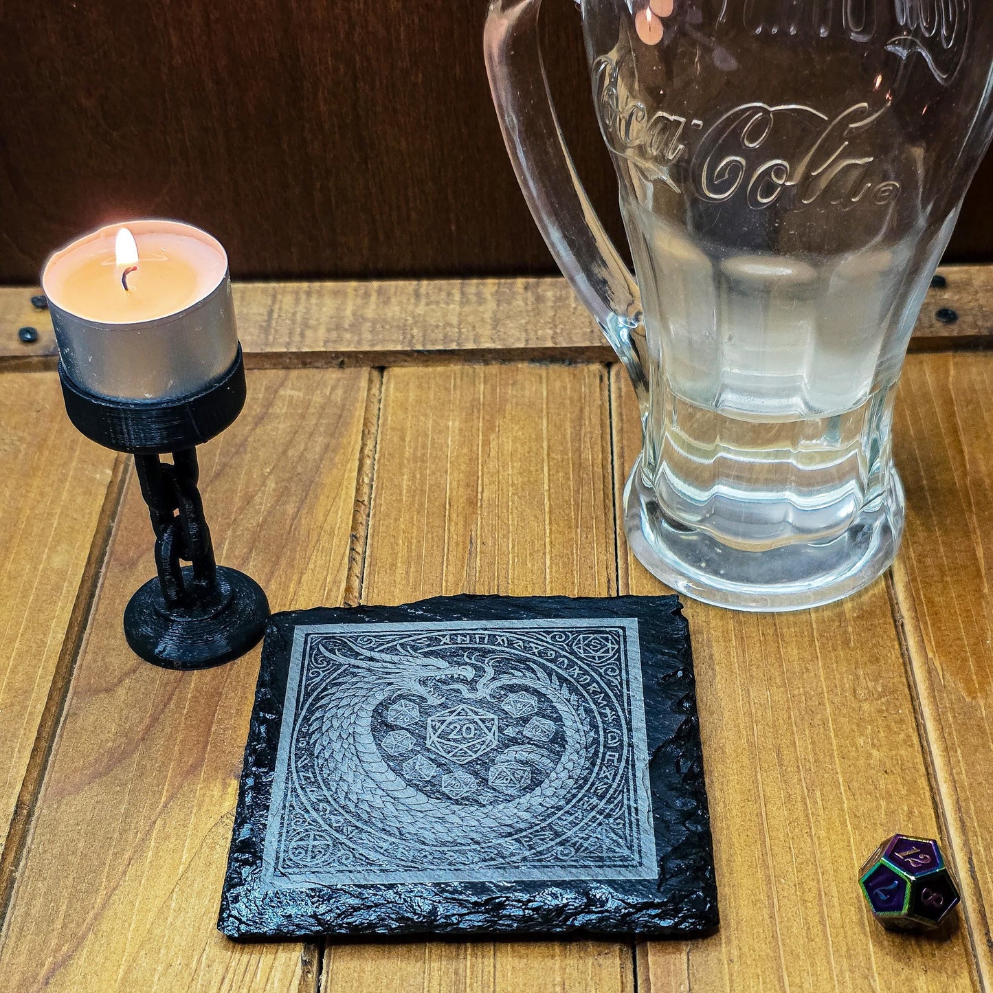 Fantasy Coasters:  Laser Engraved Slate Dragon My Store