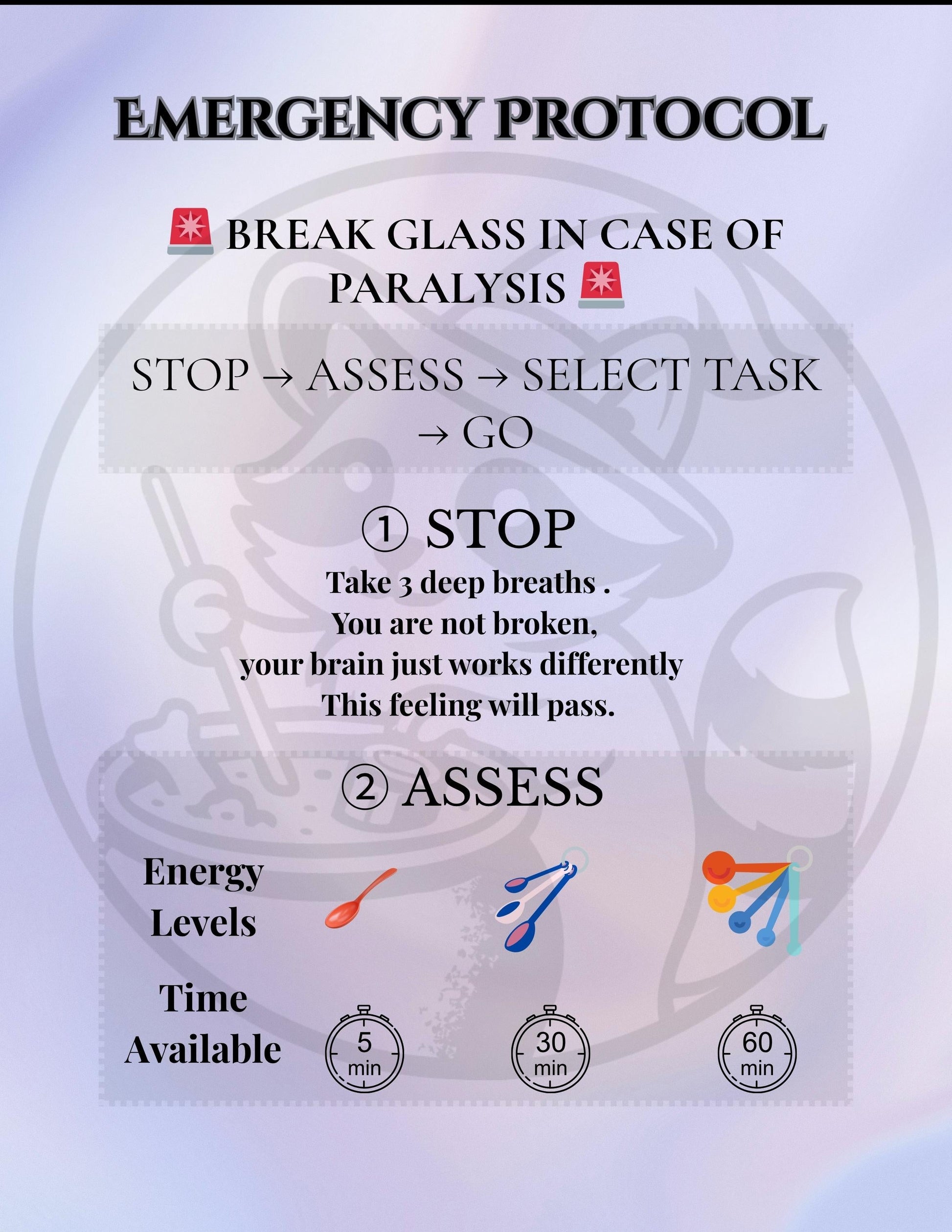 ADHD Paralysis Breaker Kit: 3 Printable Self-Care Tools for Neurodivergents My Store