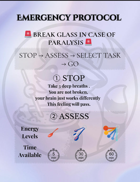 ADHD Paralysis Breaker Kit: 3 Printable Self-Care Tools for Neurodivergents My Store