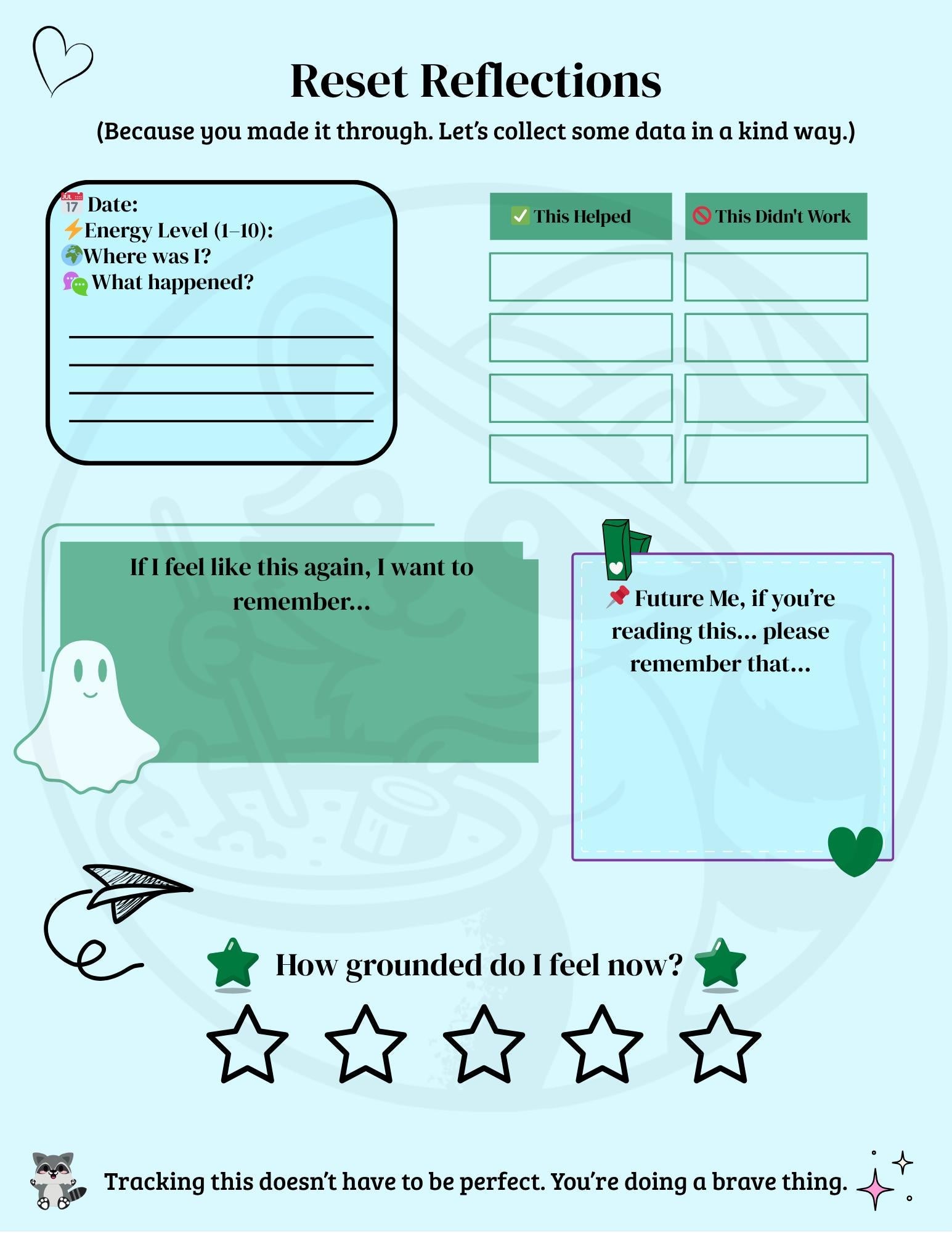 ADHD-Friendly Emergency Reset Page: Self-Care Printable My Store