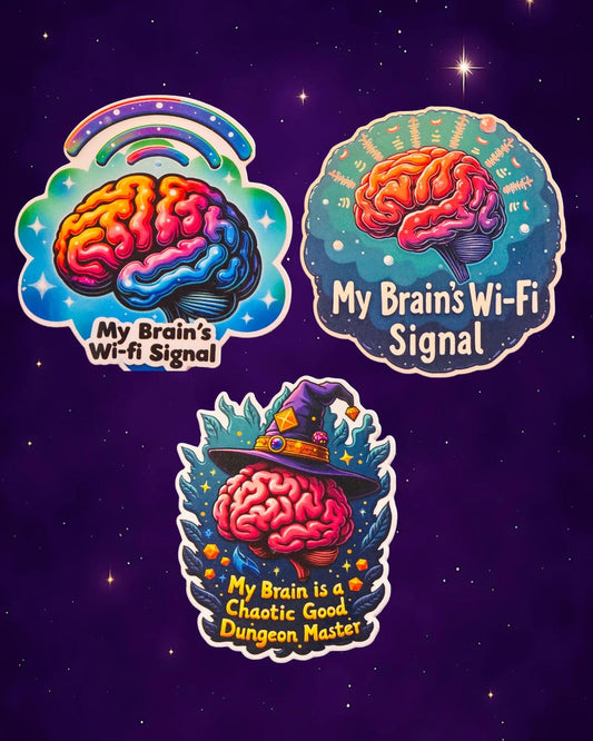 Neurodiversity Brain Sticker: Mental Health, ADHD, Chaotic Designs My Store