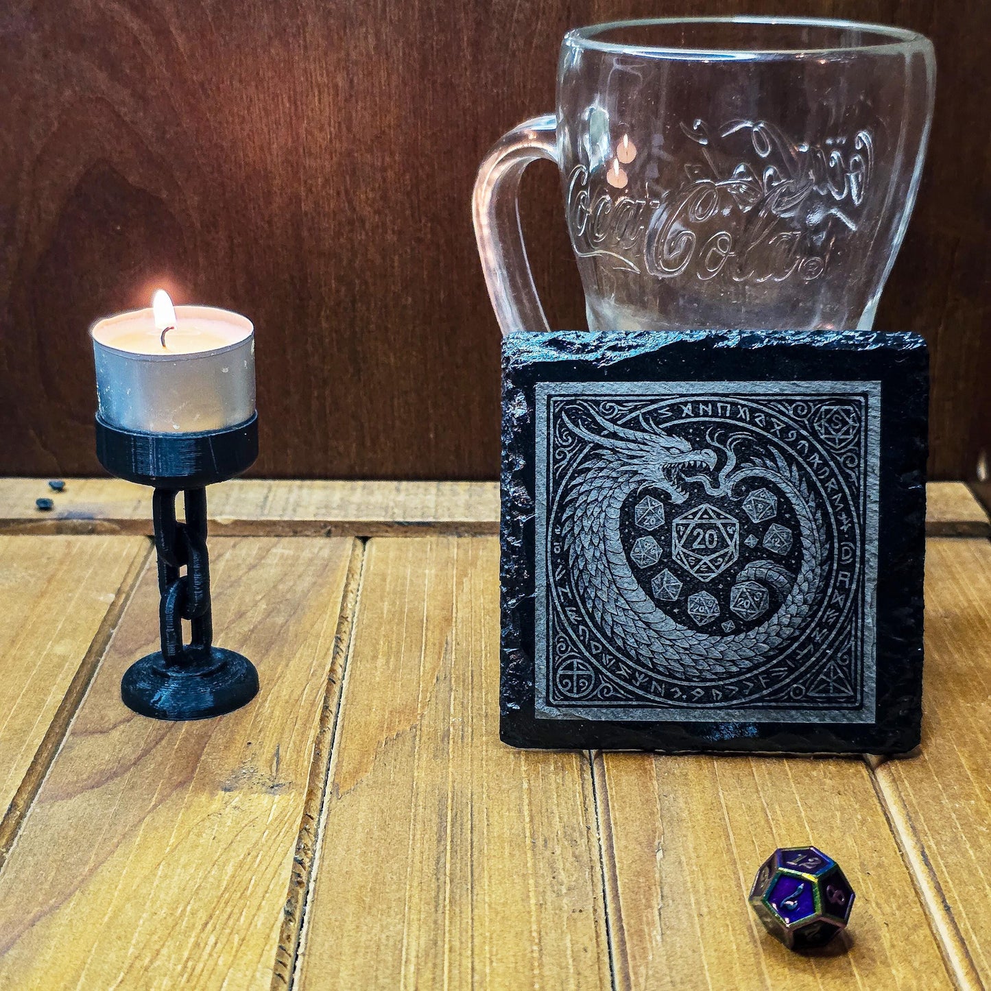 Fantasy Coasters:  Laser Engraved Slate Dragon My Store