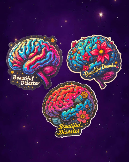 Neurodiversity Brain Sticker: Mental Health, ADHD, Chaotic Designs My Store