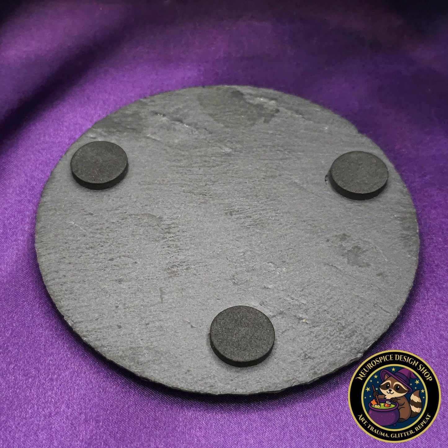 Laser Engraved Slate Coaster – Witchy Frog on Mushroom Design My Store