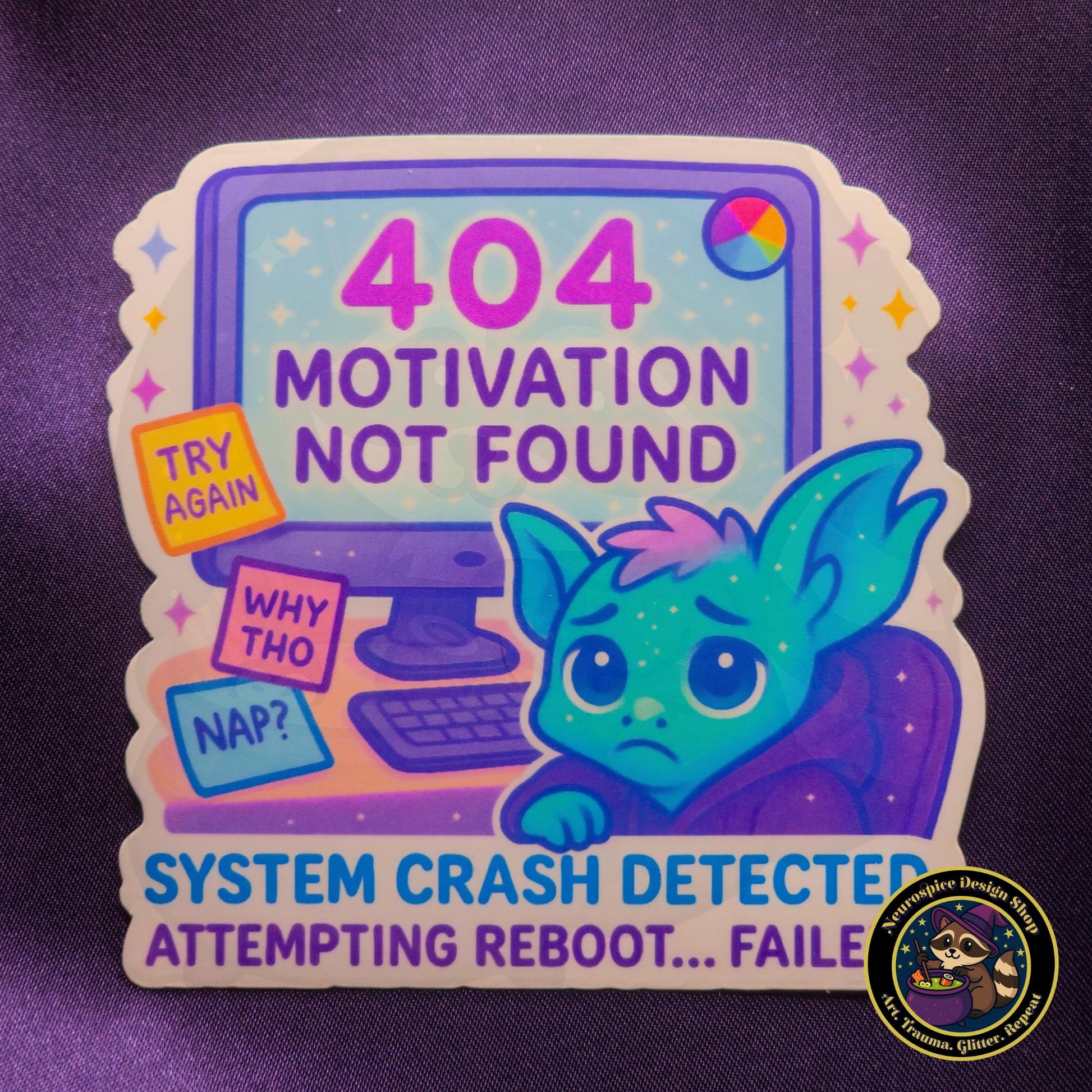 Quirky ADHD & Neurodivergent Stickers: Holographic or Clear Vinyl for Adults' Mental Health Journey My Store