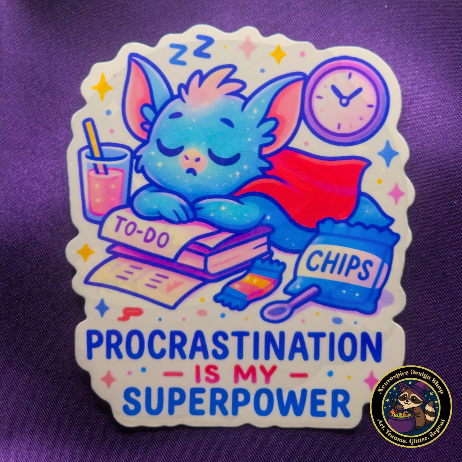 Quirky ADHD & Neurodivergent Stickers: Holographic or Clear Vinyl for Adults' Mental Health Journey My Store