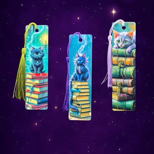 Enchanting Witchy Cat Bookmarks: Mystical Fantasy Accessories My Store
