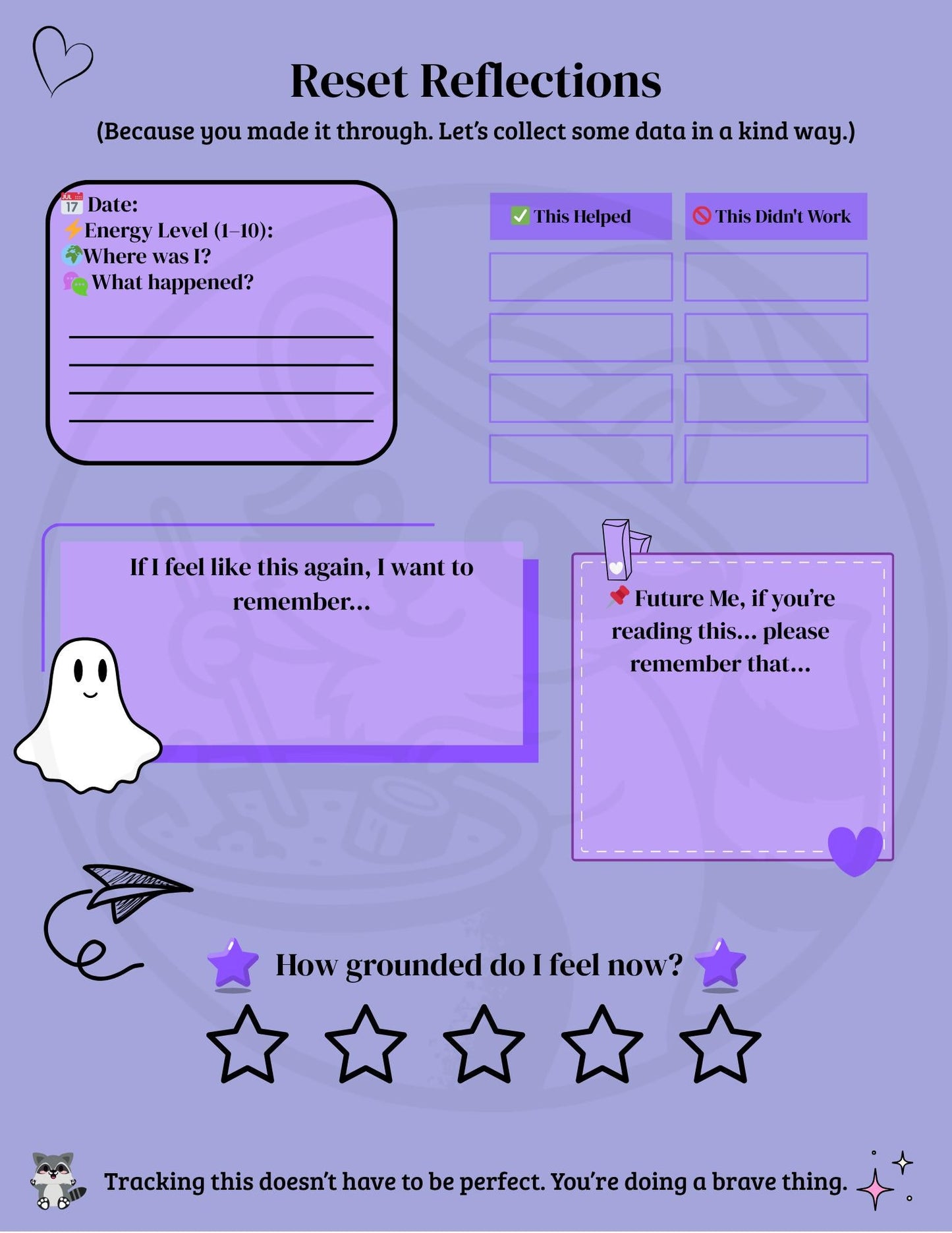 ADHD-Friendly Emergency Reset Page: Self-Care Printable My Store